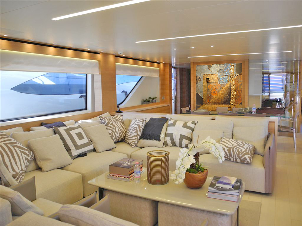 Private yacht-custom piece Resin, aluminum and patina