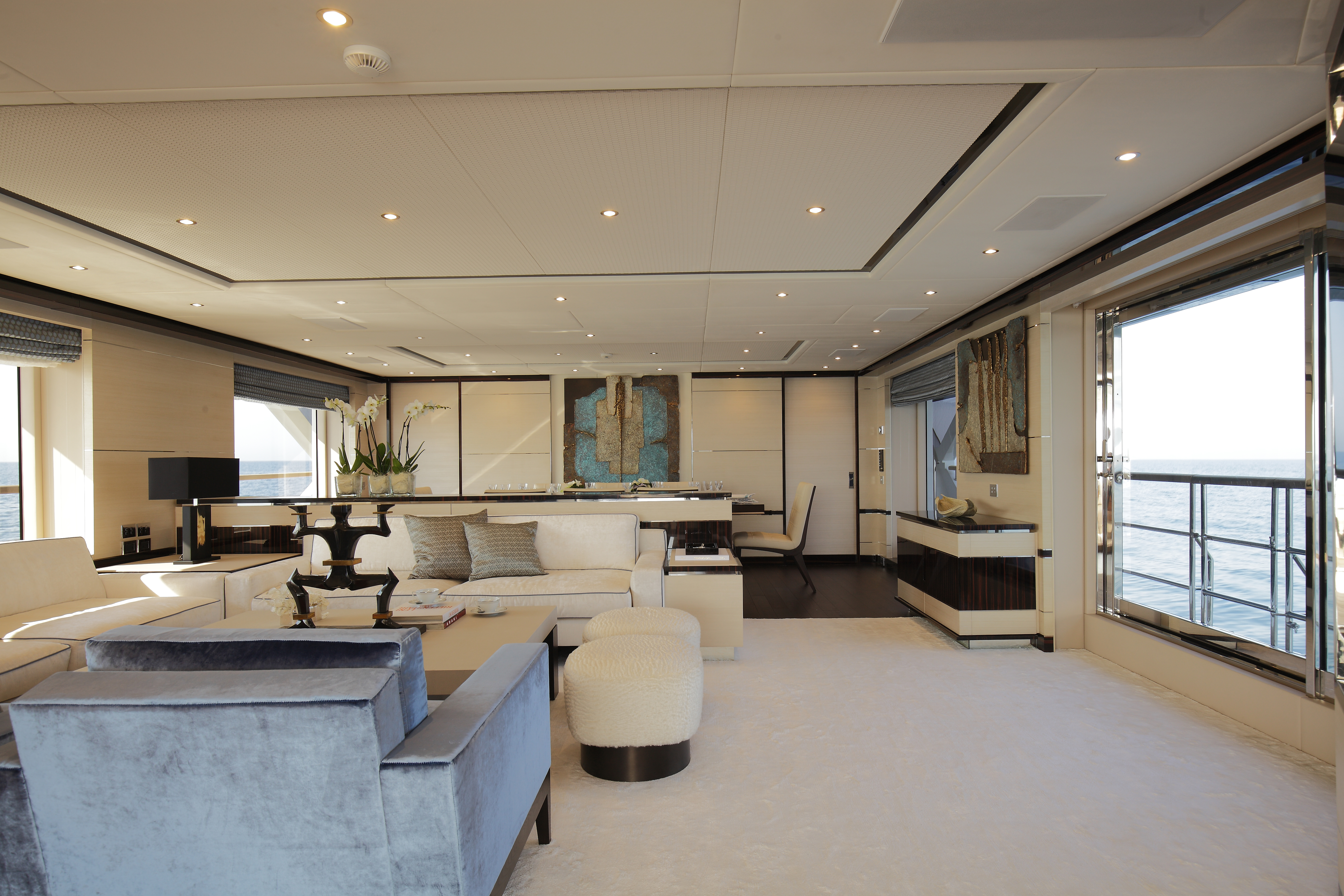 Private yacht-custom pieces Resin, aluminum and patina