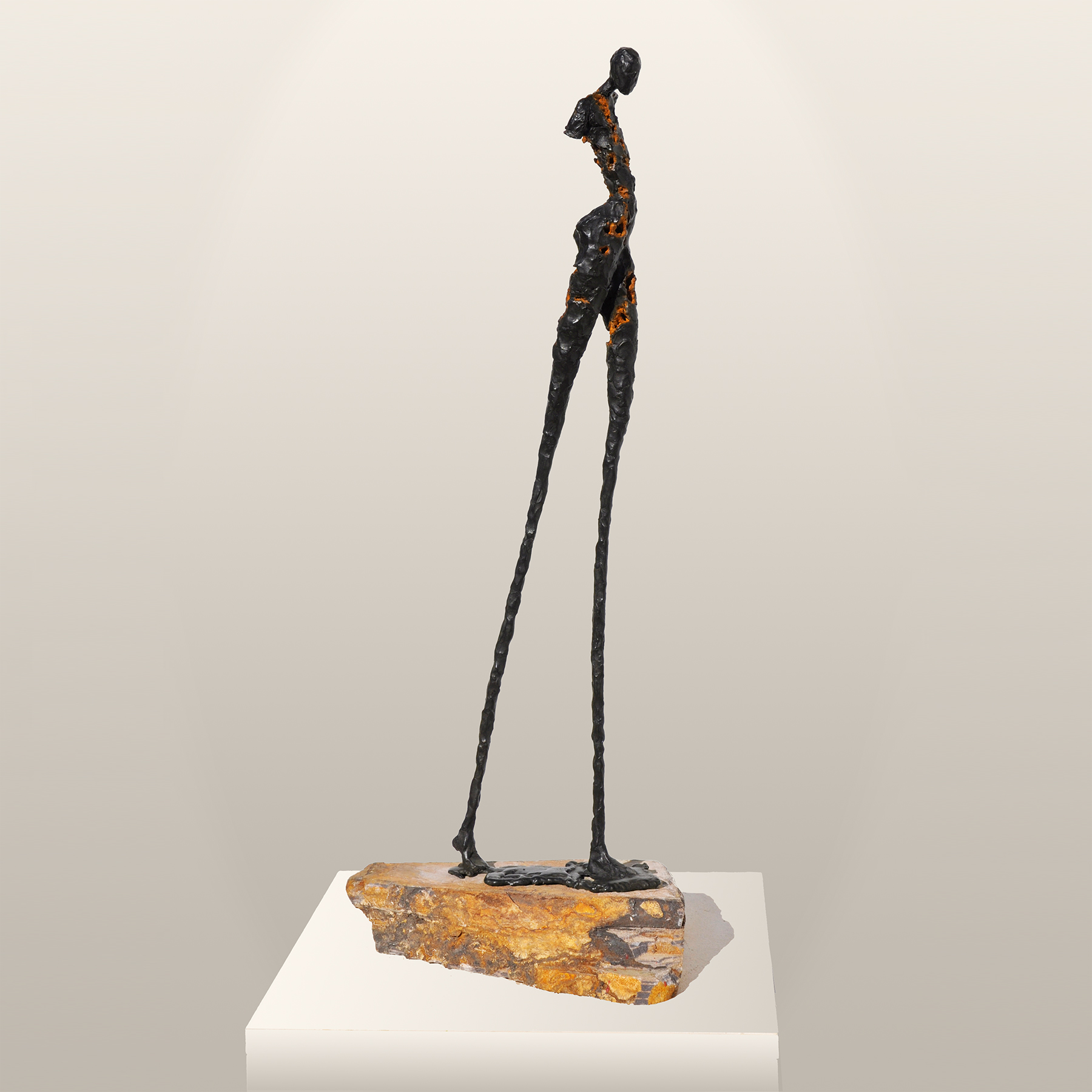 Courageous Path One of a kind bronze, hand sculpted. 28.5" h x 10" w x 6" d