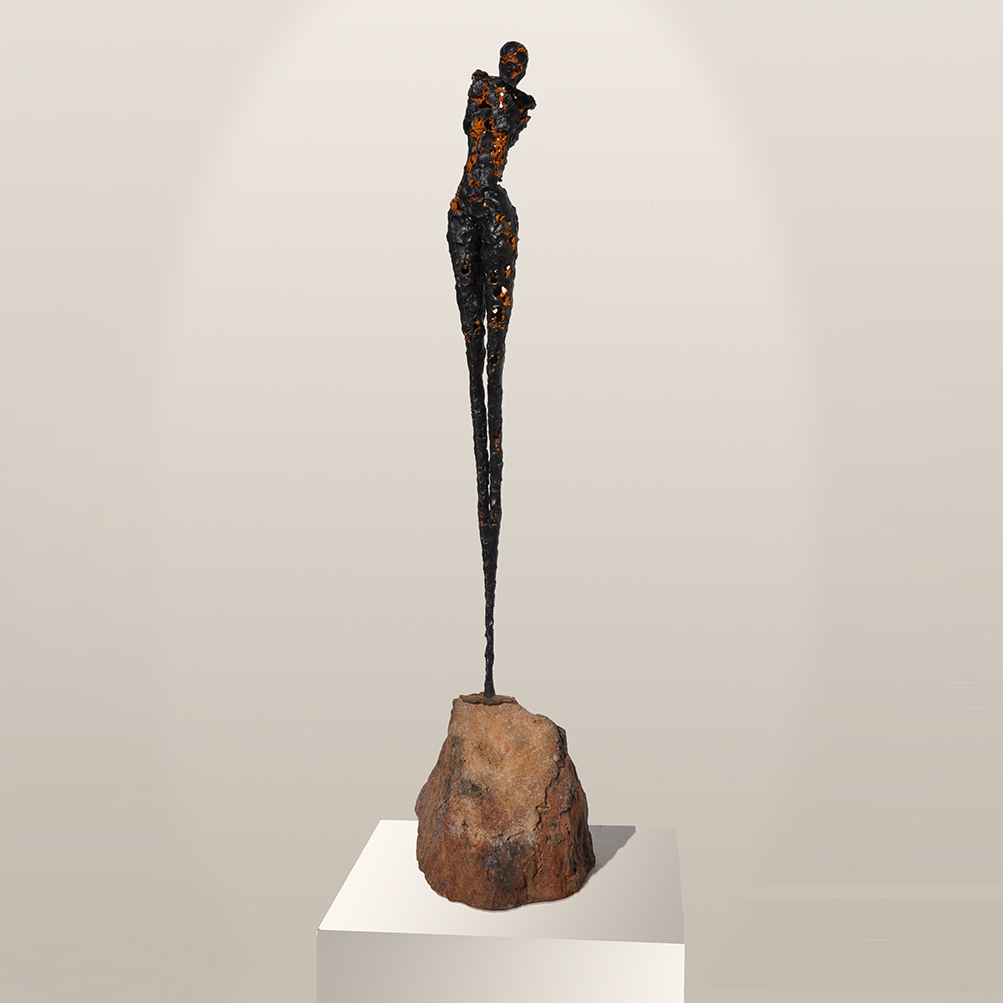 Released One of a kind bronze, hand sculpted. 38.5" h x 8" w x 9.5" d