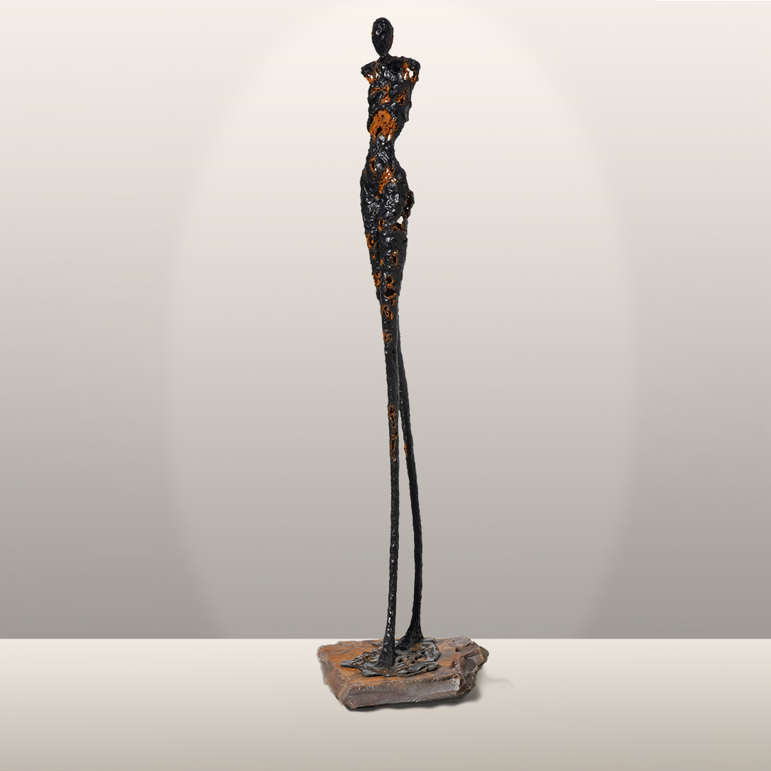 Pilgrimage I Medium one of a kind bronze, Hand sculpted. 59" h x 15.5" w x 14" d.